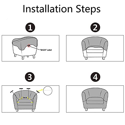 mmcrz Housse de Protection pour Fauteuil de Club - Très Extensible - Amovible et Lavable - Protection de Meubles pour Le Salon – Image 6