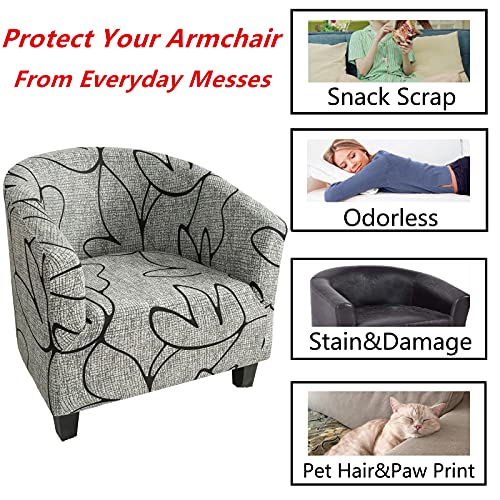 mmcrz Housse de Protection pour Fauteuil de Club - Très Extensible - Amovible et Lavable - Protection de Meubles pour Le Salon – Image 3