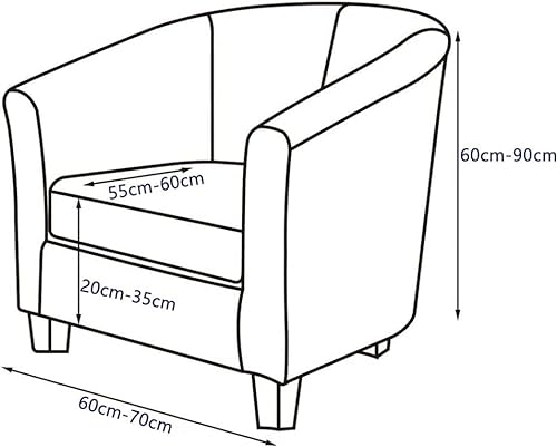 Meigeh Housse de Chaise Cabriolet Housse de Fauteuil Tullsta 2 pièce Housse de Chaise de Baignoire avec Housse de Coussin pour Fauteuil Tullsta – Image 5